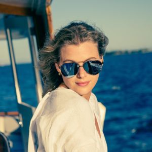 DASH - BRUSHED GUNMETAL + AEGEAN BLUE GRADIENT FLASH POLARIZED SUNGLASSES sold by Diff Eyewear