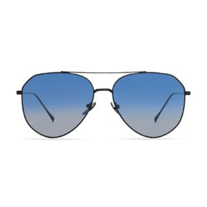 DASH - BRUSHED GUNMETAL + AEGEAN BLUE GRADIENT FLASH POLARIZED SUNGLASSES sold by Diff Eyewear