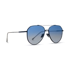 DASH - BRUSHED GUNMETAL + AEGEAN BLUE GRADIENT FLASH POLARIZED SUNGLASSES sold by Diff Eyewear