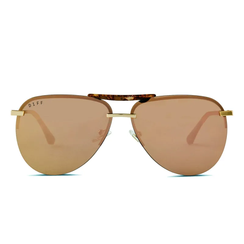 TAHOE - BRUSHED GOLD + BRONZE MIRROR SUNGLASSES sold by Diff Eyewear