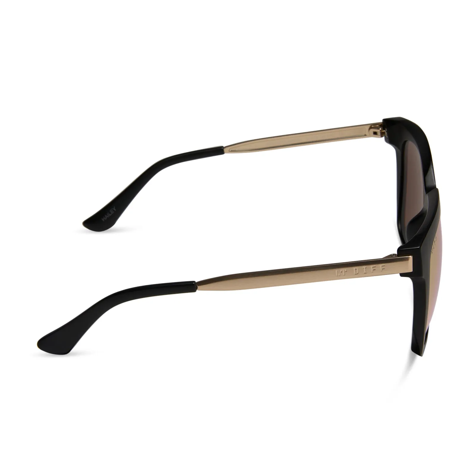 HAILEY - MATTE BLACK + PEACH MIRROR SUNGLASSES sold by Diff Eyewear product image thumbnail 3