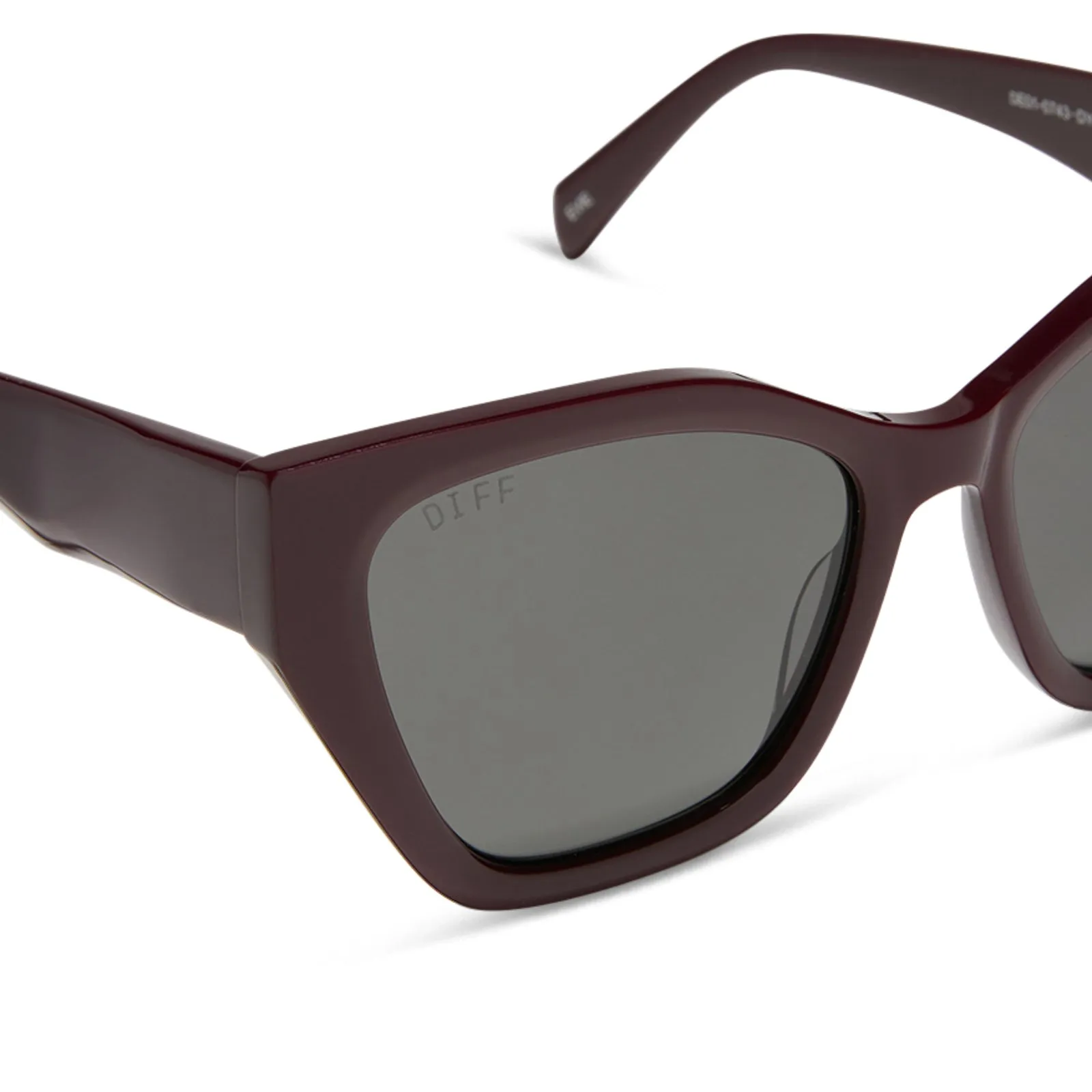 EVIE - DARK CHERRY LACQUER + GREY + POLARIZED SUNGLASSES sold by Diff Eyewear product image thumbnail 4