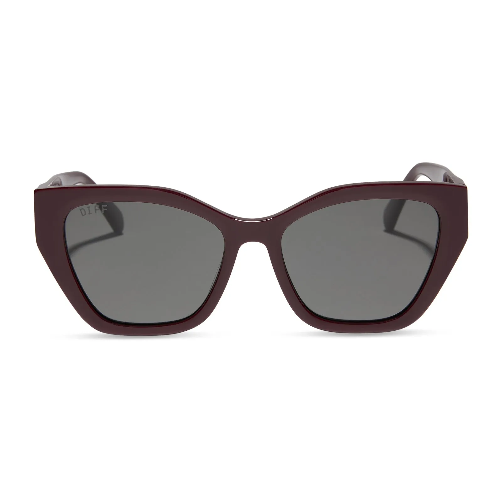EVIE - DARK CHERRY LACQUER + GREY + POLARIZED SUNGLASSES sold by Diff Eyewear