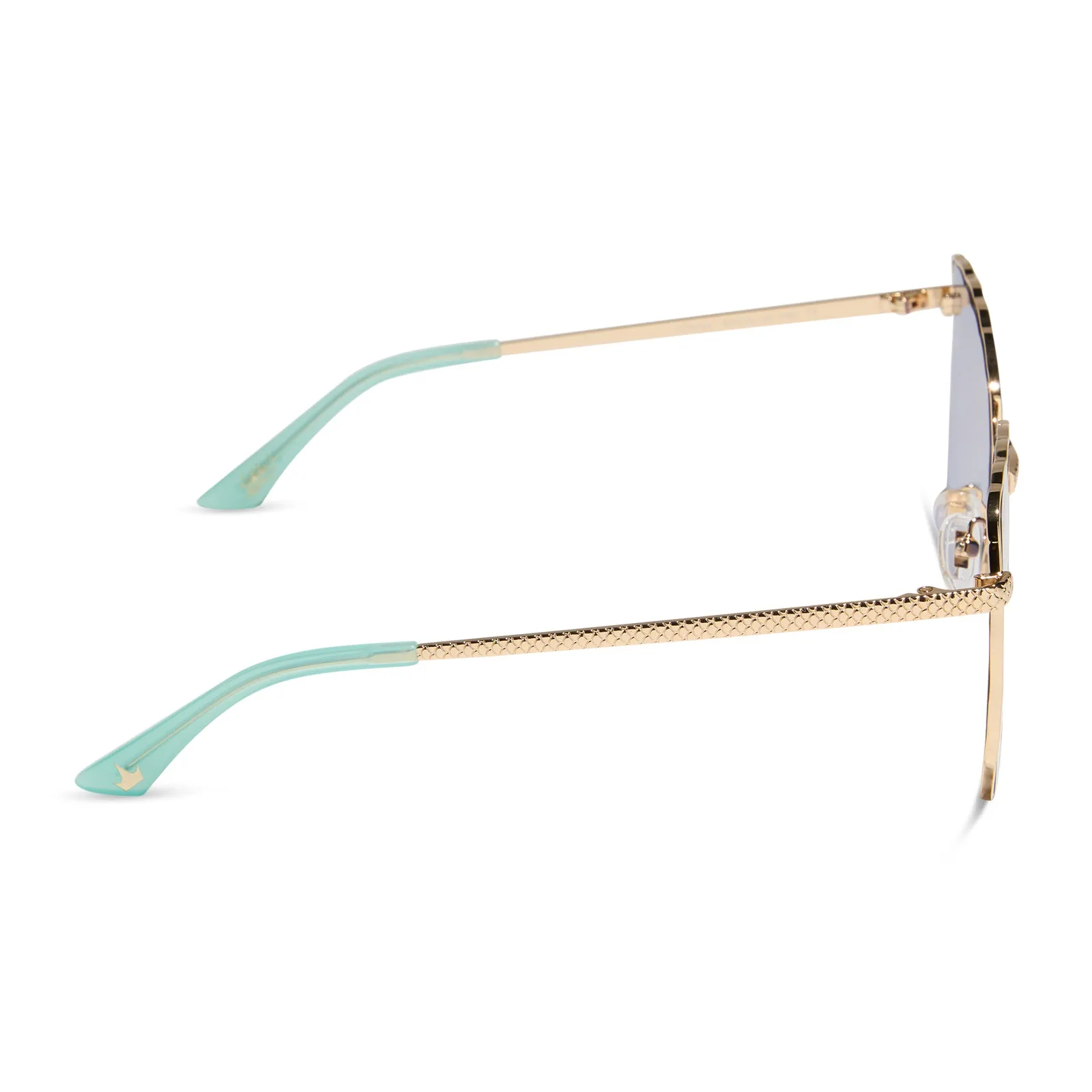 ARIEL 2.0 - SHIMMERING GOLD + IRIDESCENT SEA FOAM TO BLUE GRADIENT SUNGLASSES sold by Diff Eyewear product image thumbnail 3