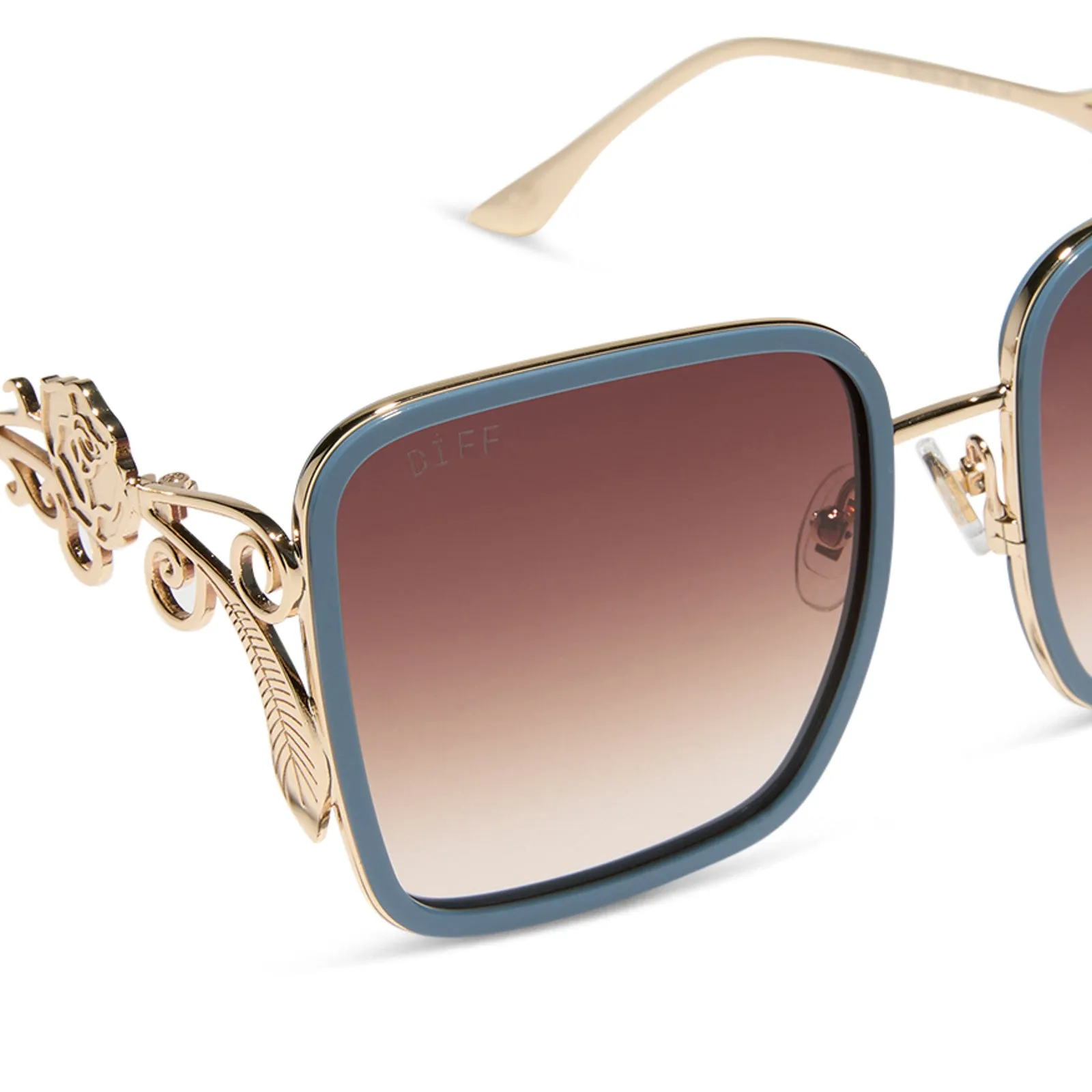 BELLE 2.0 - GOLD + ENCHANTING BLUE + BROWN GRADIENT + POLARIZED SUNGLASSES sold by Diff Eyewear product image thumbnail 4