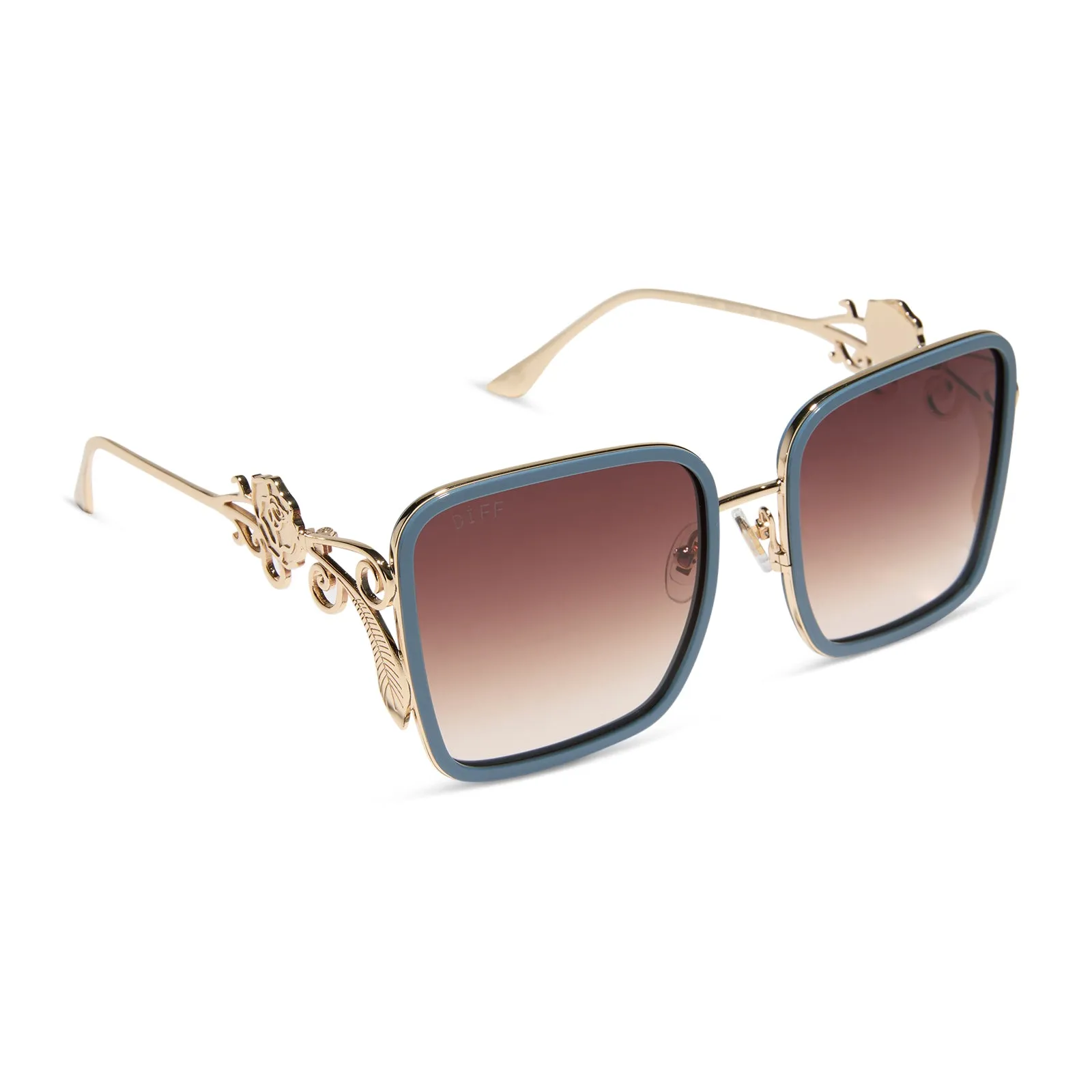 BELLE 2.0 - GOLD + ENCHANTING BLUE + BROWN GRADIENT + POLARIZED SUNGLASSES sold by Diff Eyewear product image thumbnail 2