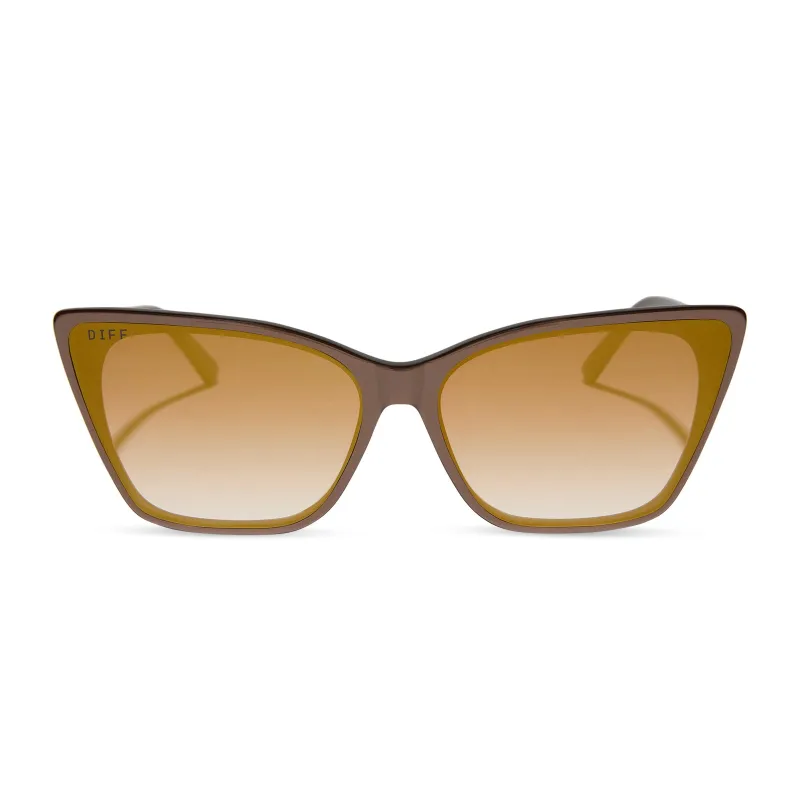 ALINA - MOSCOW MULE + BROWN GRADIENT GOLD FLASH SUNGLASSES sold by Diff Eyewear