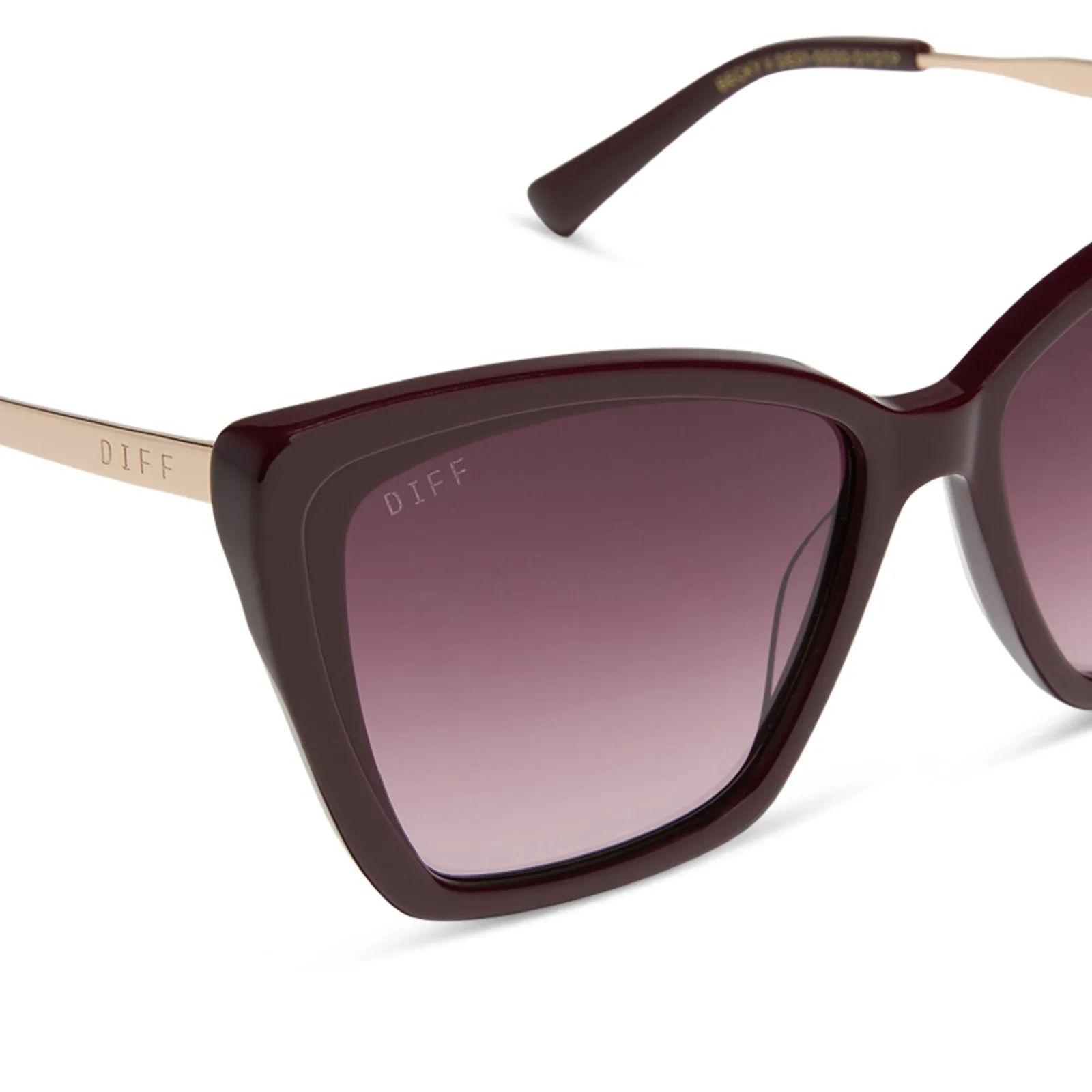 BECKY II - DARK CHERRY LACQUER + DARK CHERRY GRADIENT + POLARIZED SUNGLASSES sold by Diff Eyewear product image thumbnail 4