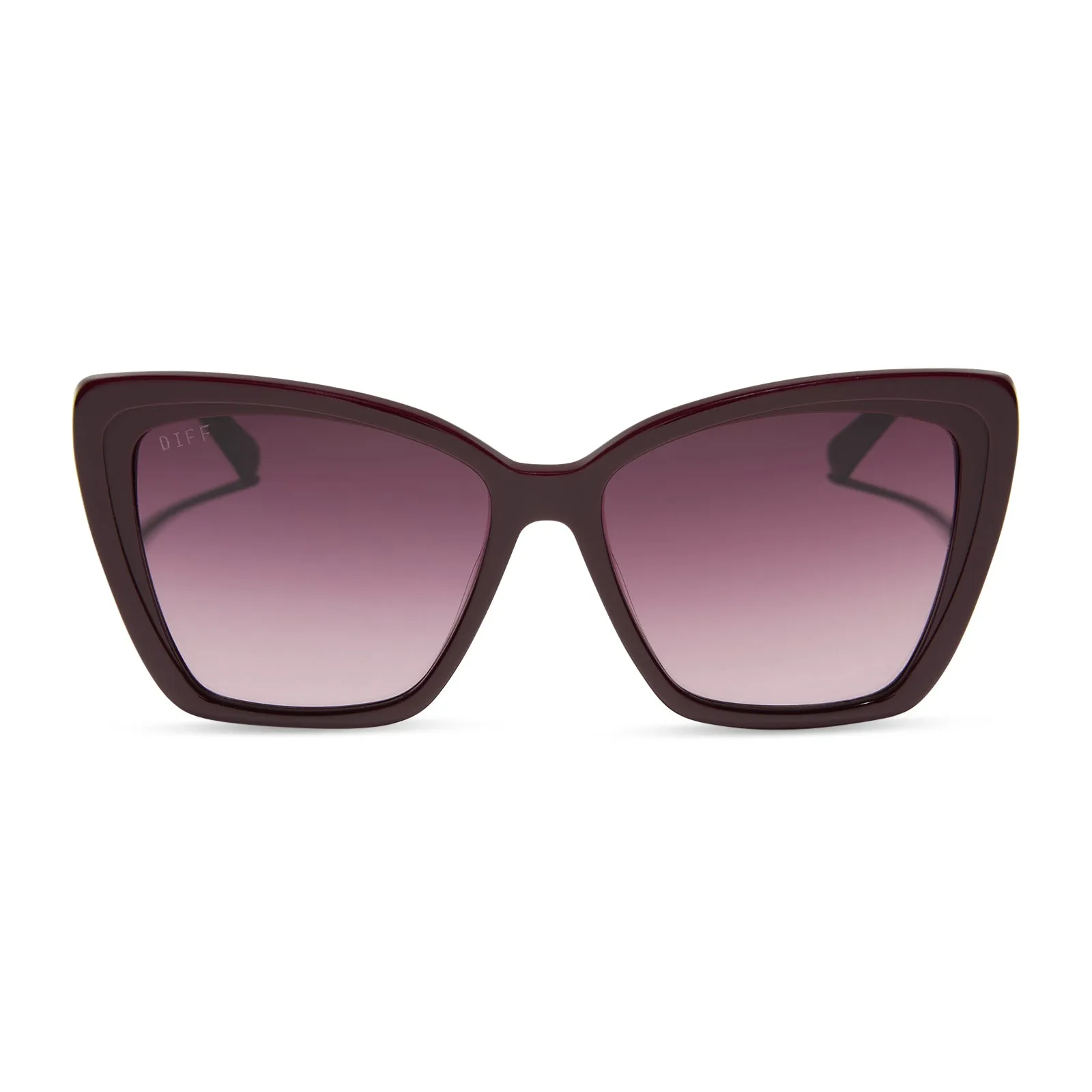 BECKY II - DARK CHERRY LACQUER + DARK CHERRY GRADIENT + POLARIZED SUNGLASSES sold by Diff Eyewear