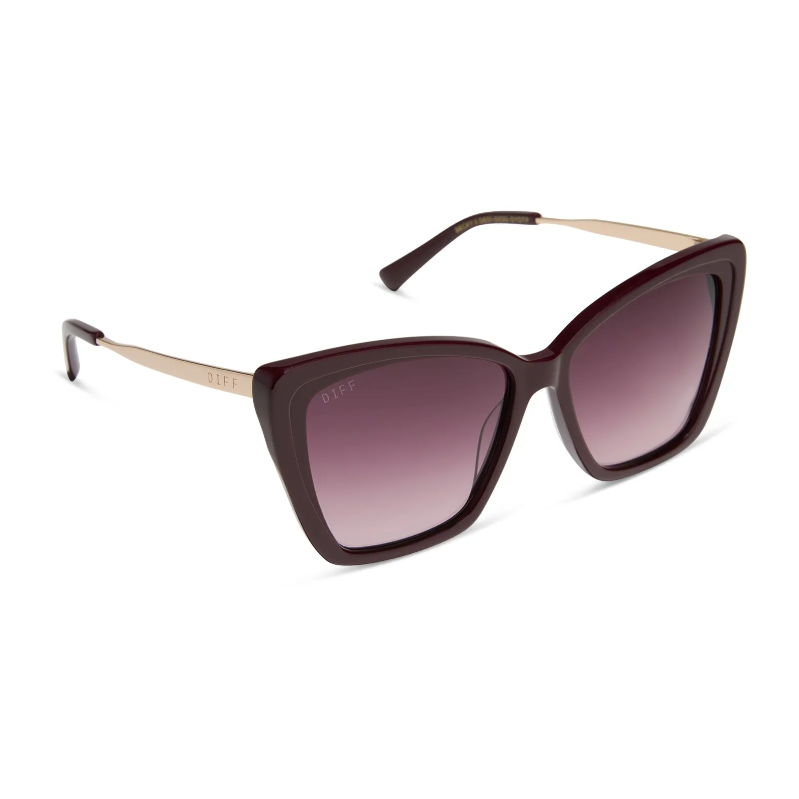 BECKY II - DARK CHERRY LACQUER + DARK CHERRY GRADIENT + POLARIZED SUNGLASSES sold by Diff Eyewear product image thumbnail 2