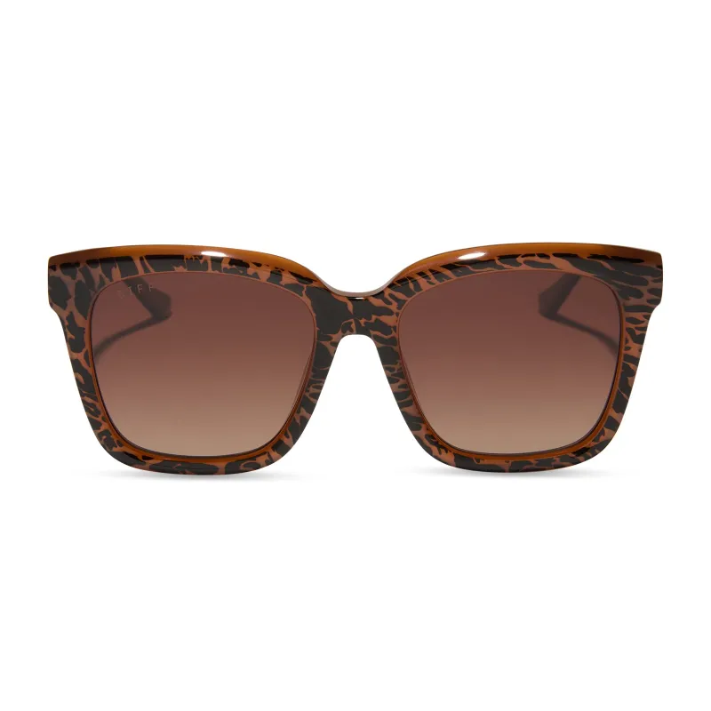 MEREDITH - ANIMAL + BROWN GRADIENT POLARIZED SUNGLASSES sold by Diff Eyewear