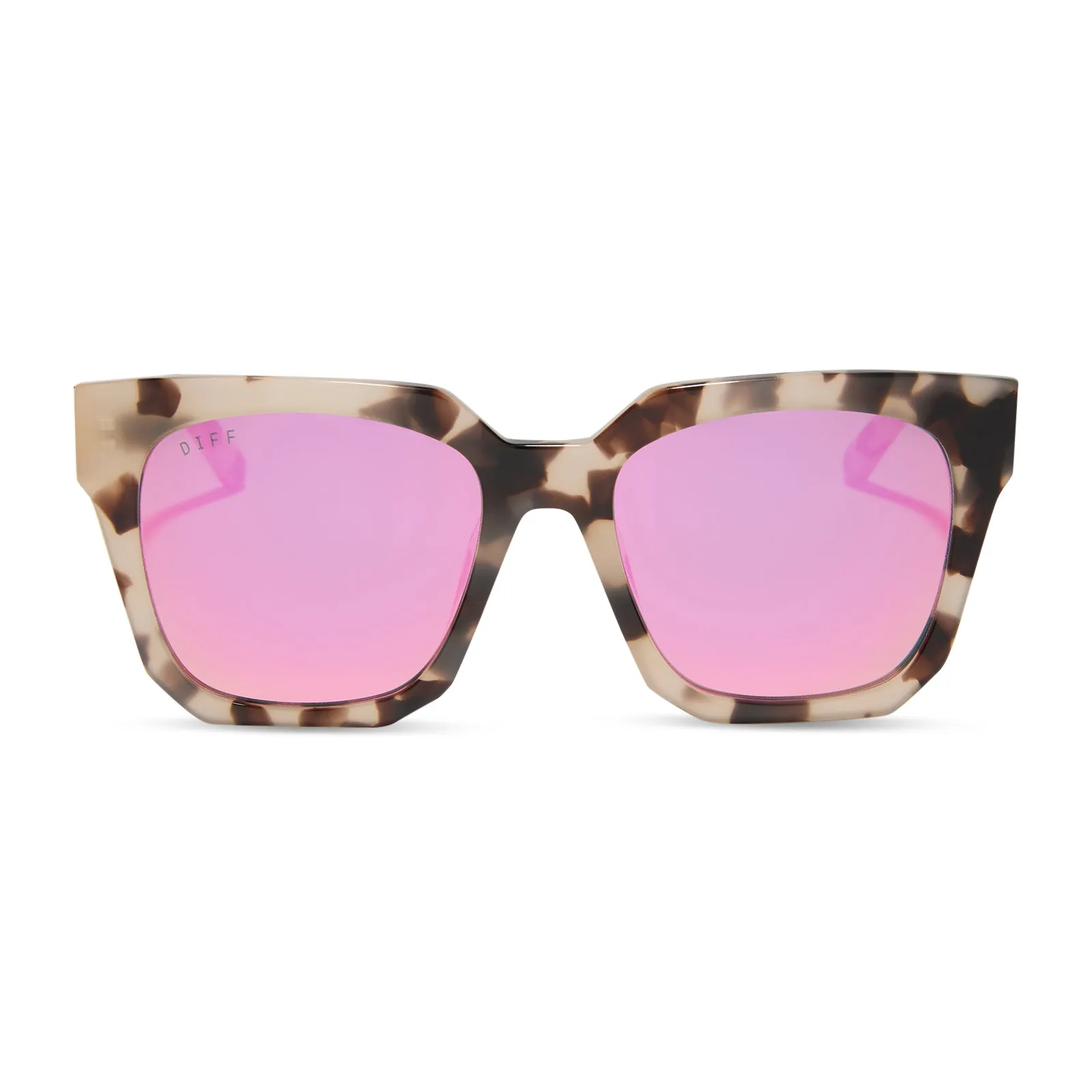 ARIANA - CREAM TORTOISE + PINK MIRROR SUNGLASSES sold by Diff Eyewear