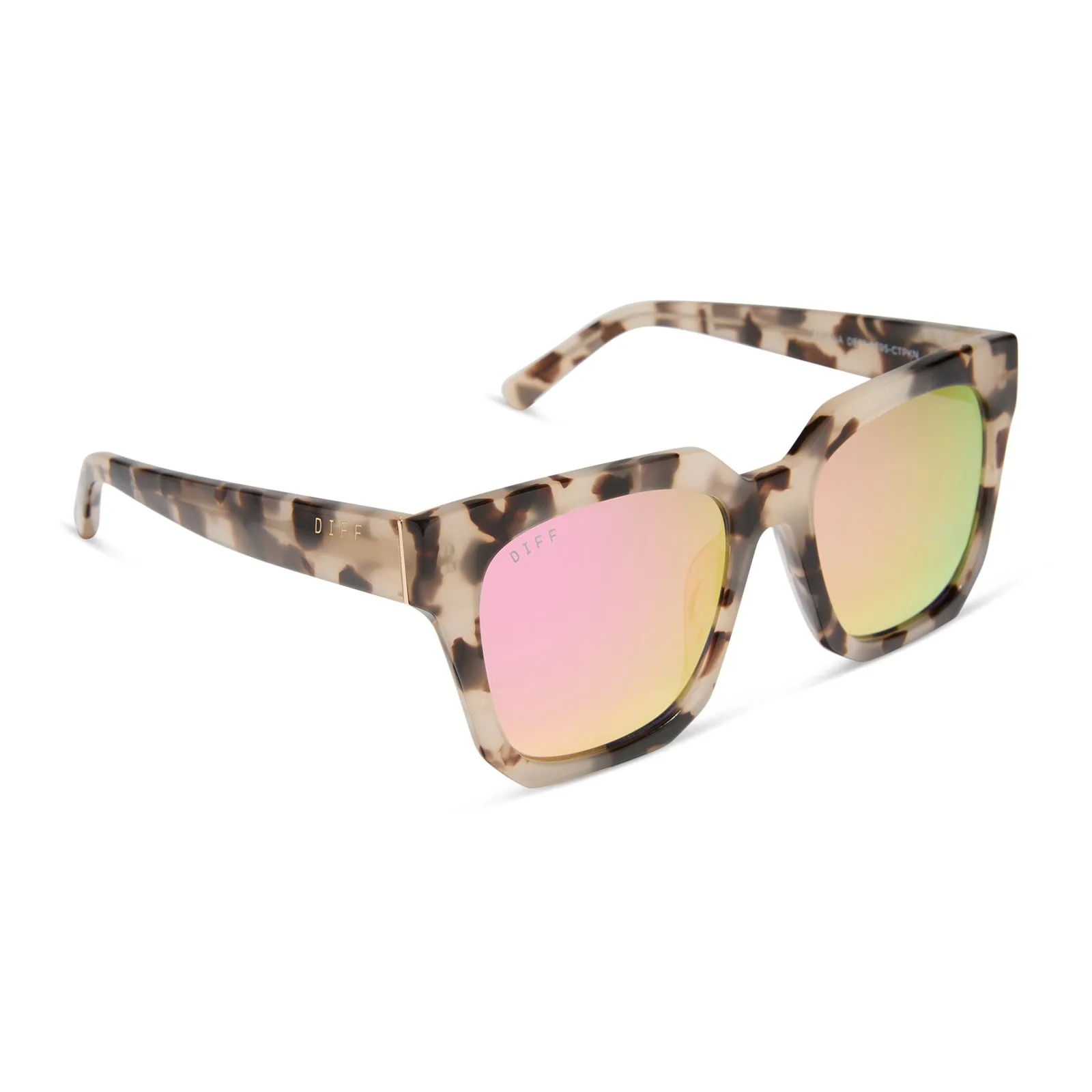ARIANA - CREAM TORTOISE + PINK MIRROR SUNGLASSES sold by Diff Eyewear product image thumbnail 2