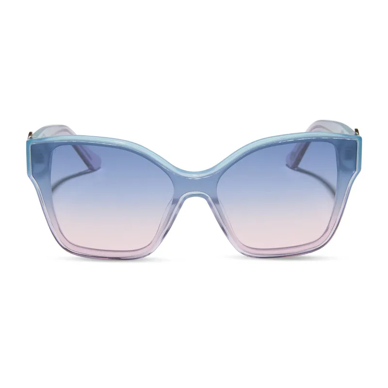 GLINDA UPLAND BUTTERFLY - IRIDESCENT PASTEL BLUE + LAVENDER + OPALESCENT GRADIENT PINK SUNGLASSES sold by Diff Eyewear