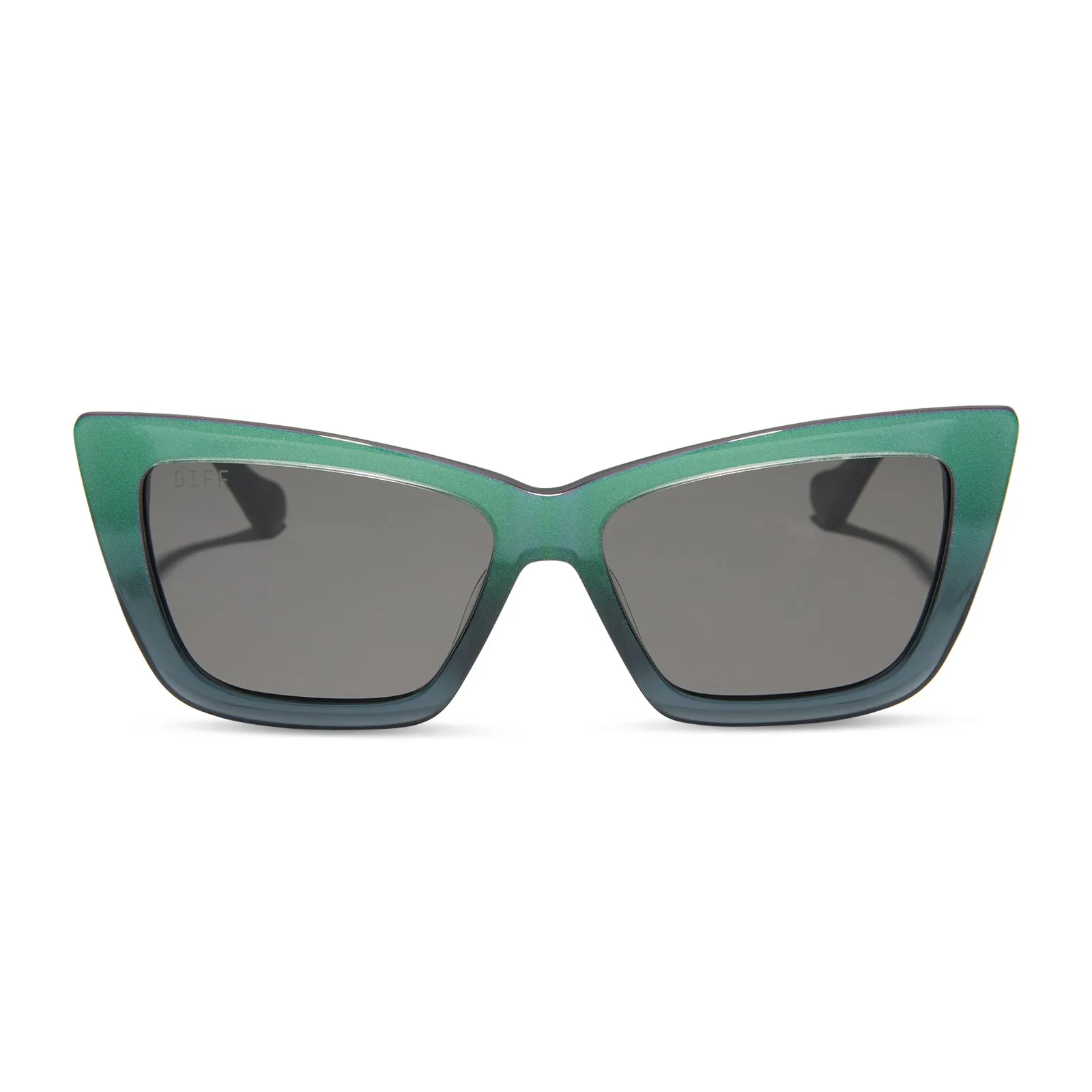 ELPHABA EMERALD - ENCHANTING EMERALD TO BLACK + SHADOWY GREY SUNGLASSES sold by Diff Eyewear