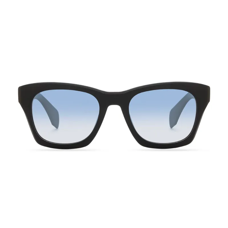 DEAN - MATTE BLACK + AEGEAN BLUE GRADIENT FLASH POLARIZED SUNGLASSES sold by Diff Eyewear