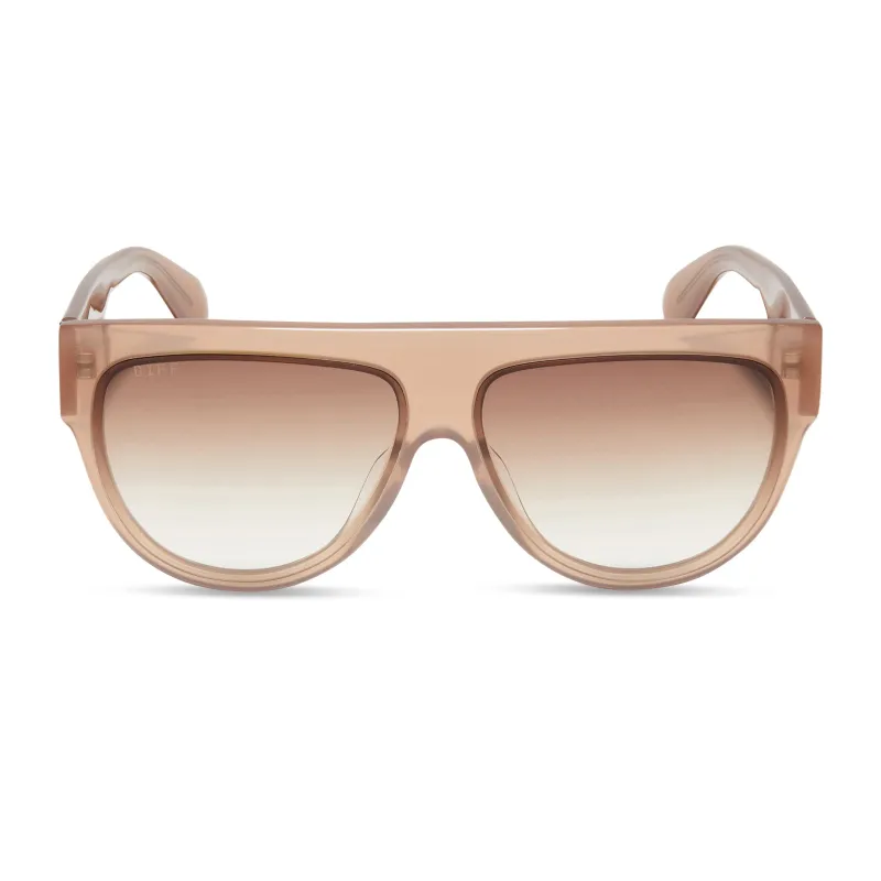 GEORGIE - WARM TAUPE + BROWN GRADIENT SUNGLASSES sold by Diff Eyewear