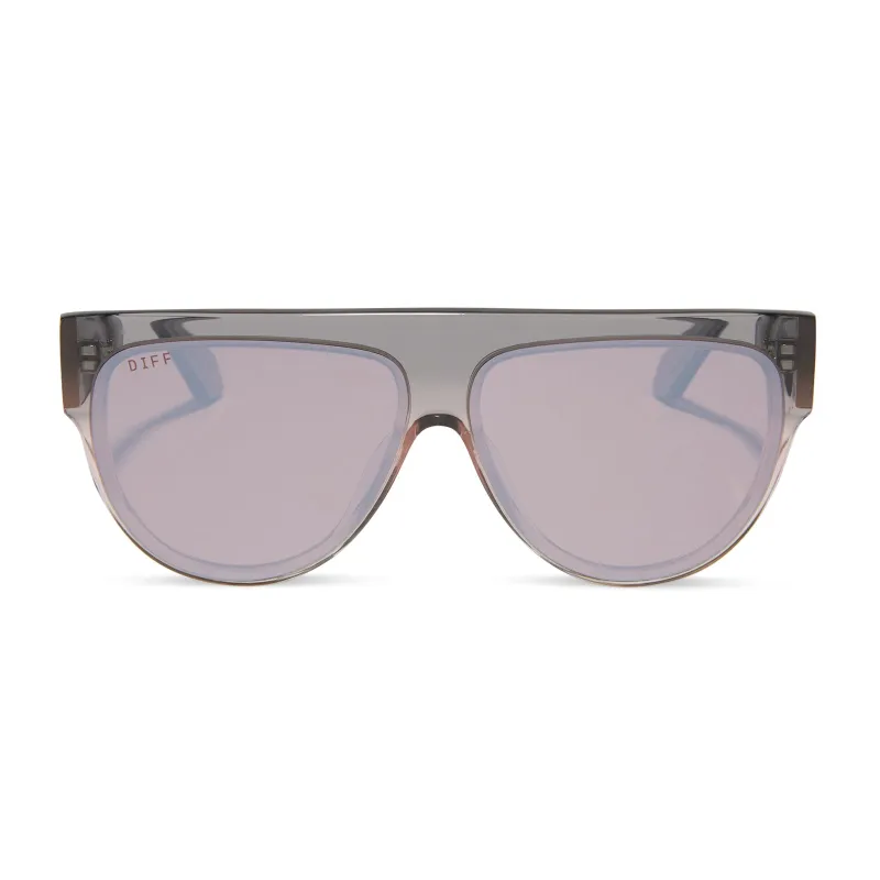 GEORGIE - BLACK SMOKE + VINTAGE ROSE CRYSTAL OMBRE + MAUVE + SILVER FLASH SUNGLASSES sold by Diff Eyewear