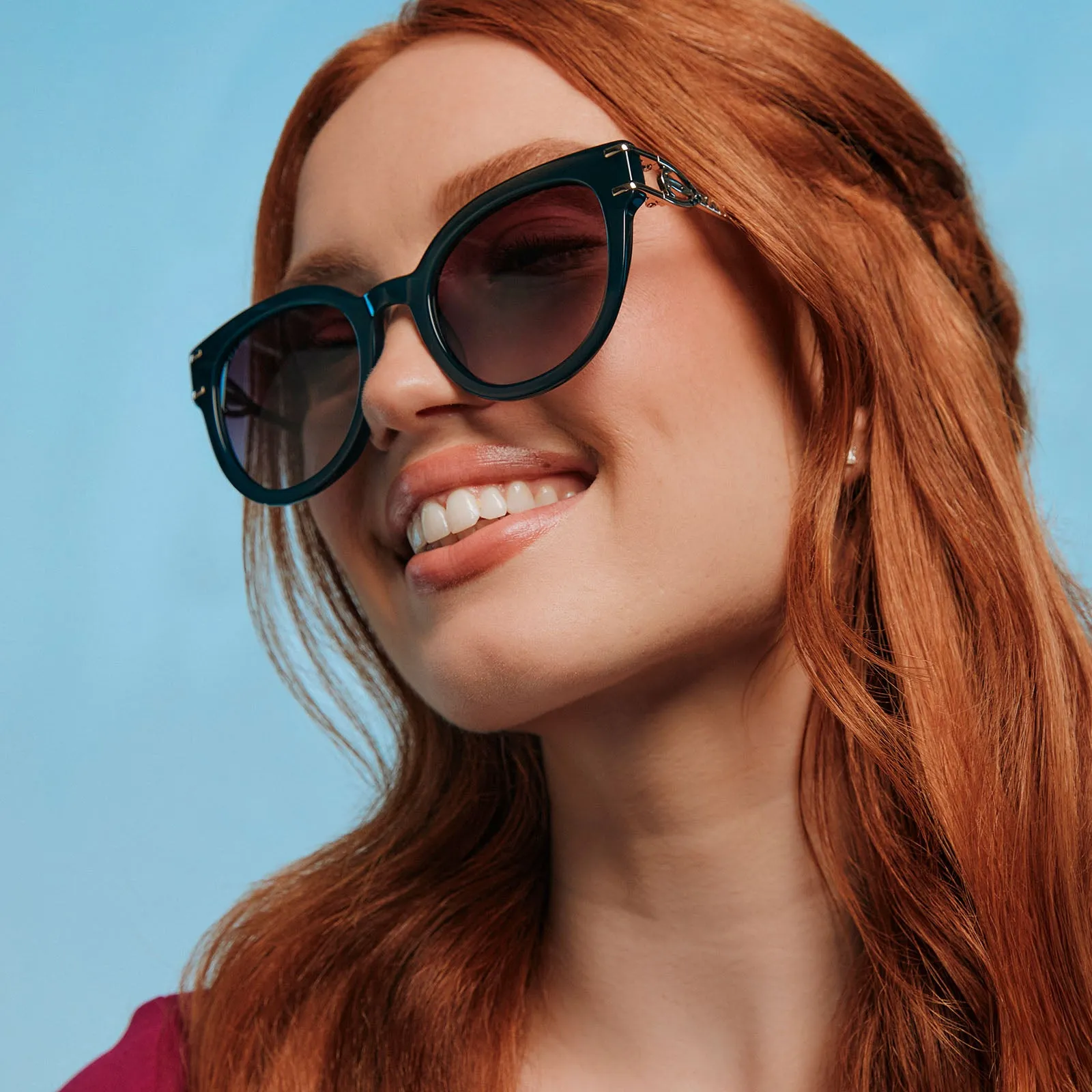 ANNA - RICH EMERALD + ROYAL PURPLE GRADIENT SUNGLASSES sold by Diff Eyewear product image thumbnail 5