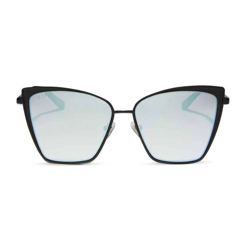 BECKY - BLACK + FLASH GREY GRADIENT SUNGLASSES sold by Diff Eyewear