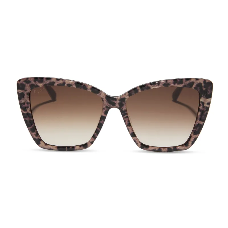 BECKY II - LEOPARD TORTOISE + BROWN GRADIENT SUNGLASSES sold by Diff Eyewear