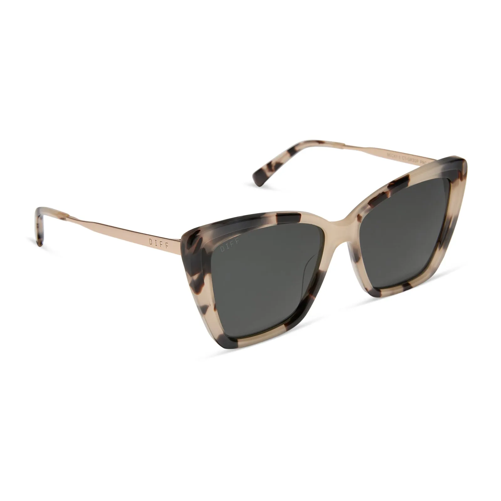 BECKY II - CREAM TORTOISE + GREY POLARIZED SUNGLASSES sold by Diff Eyewear product image thumbnail 2