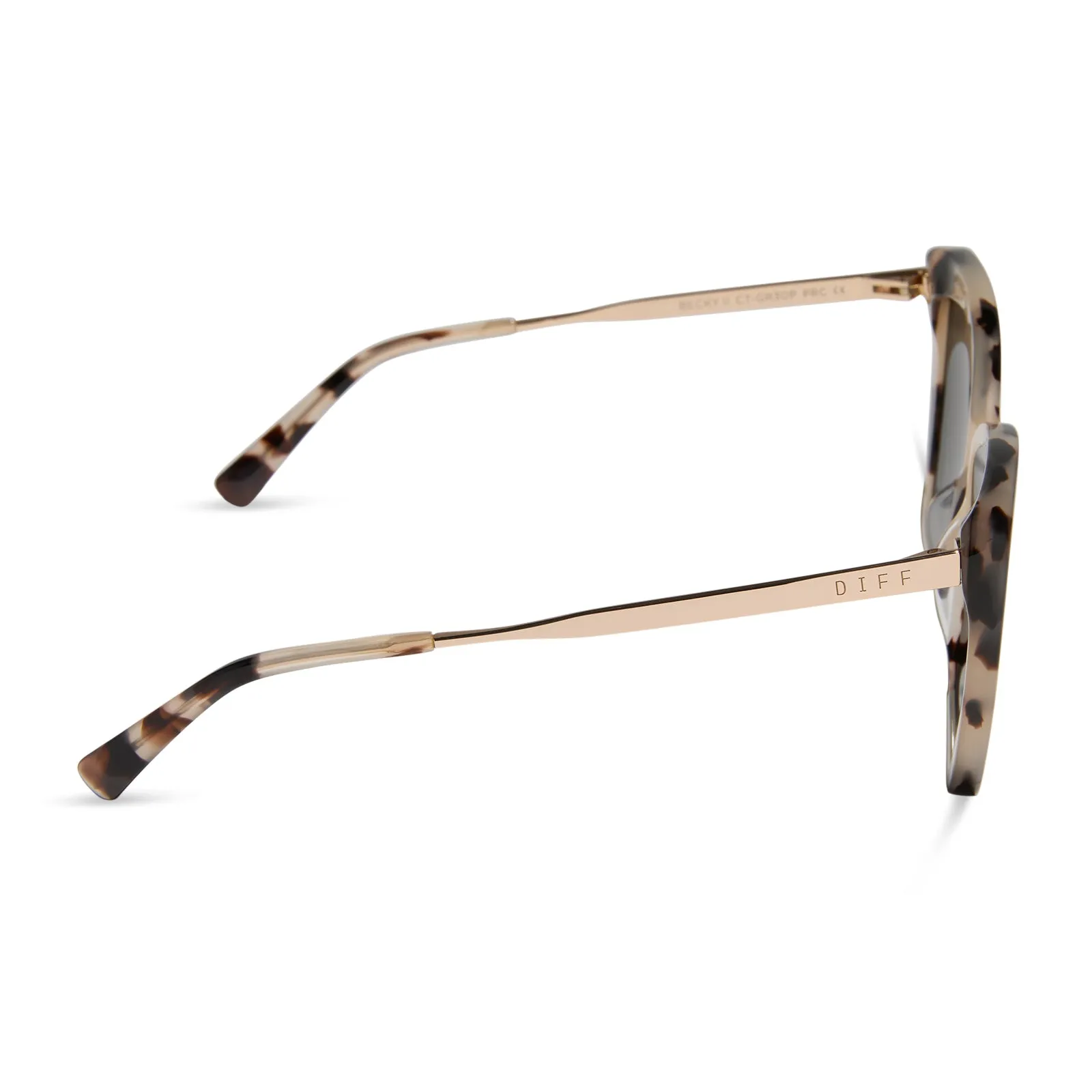 BECKY II - CREAM TORTOISE + GREY POLARIZED SUNGLASSES sold by Diff Eyewear product image thumbnail 3