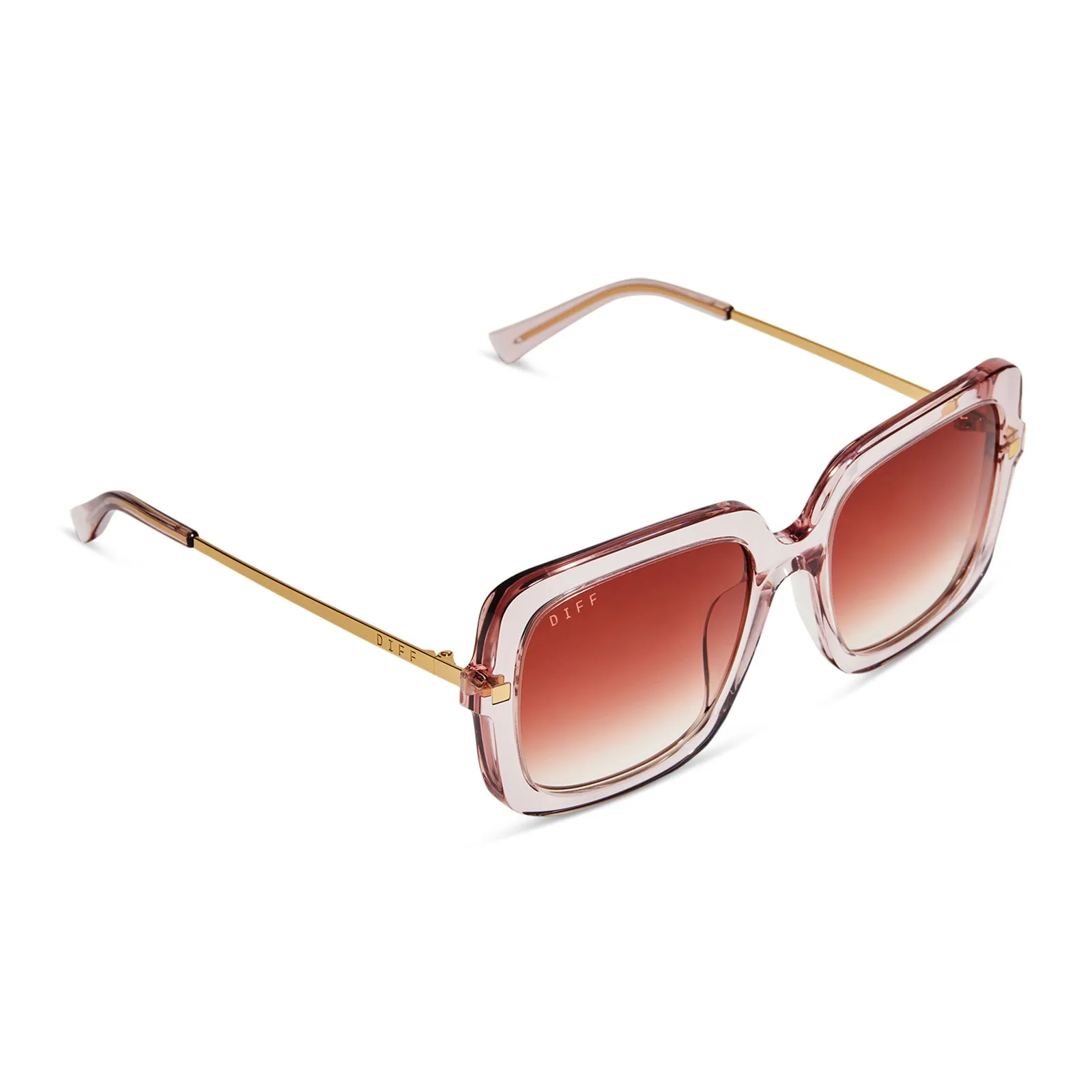 SANDRA - LIGHT PINK CRYSTAL + DUSK GRADIENT SUNGLASSES sold by Diff Eyewear product image thumbnail 4