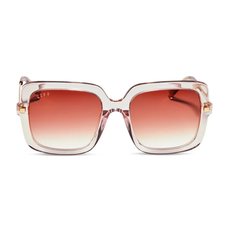 SANDRA - LIGHT PINK CRYSTAL + DUSK GRADIENT SUNGLASSES sold by Diff Eyewear
