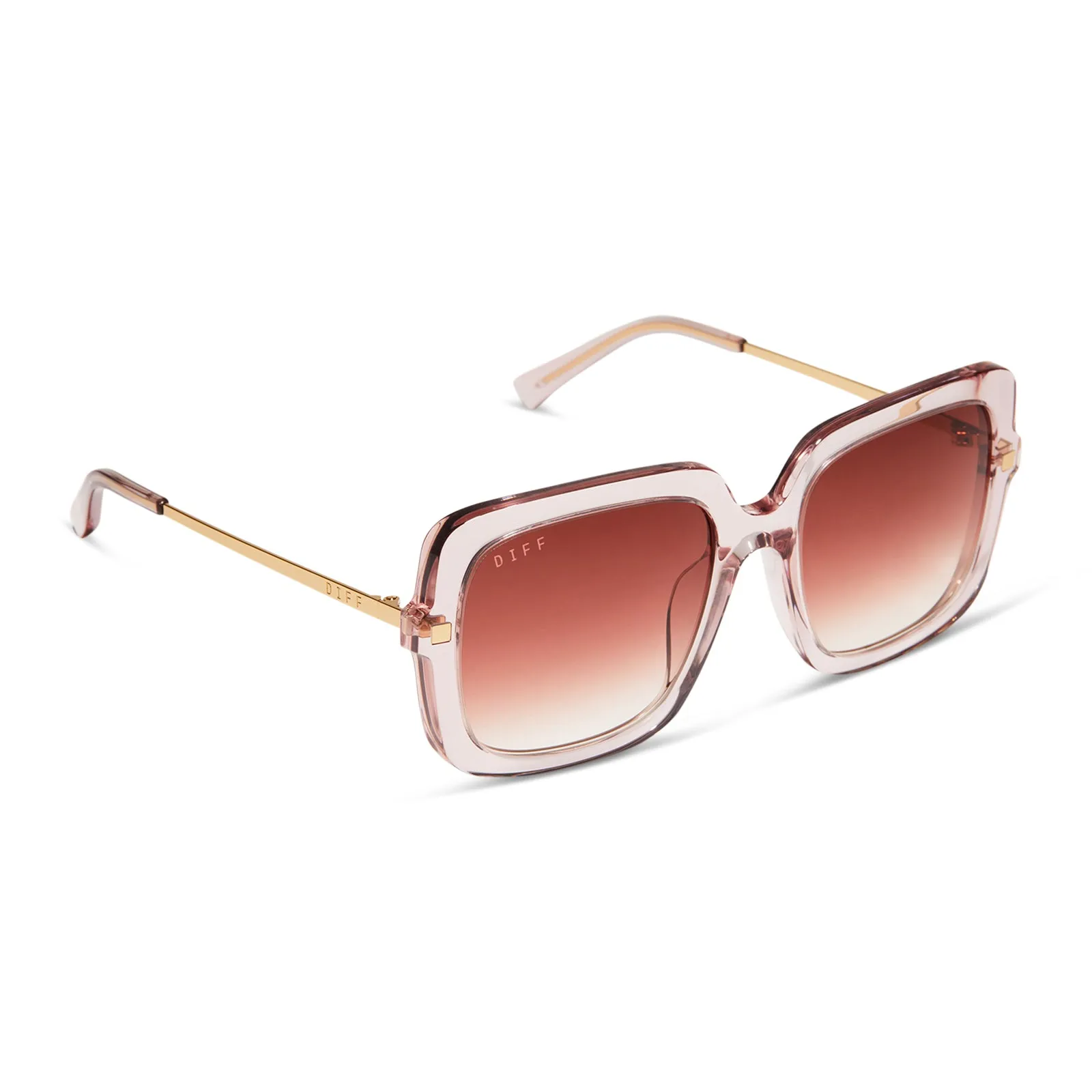 SANDRA - LIGHT PINK CRYSTAL + DUSK GRADIENT SUNGLASSES sold by Diff Eyewear product image thumbnail 2