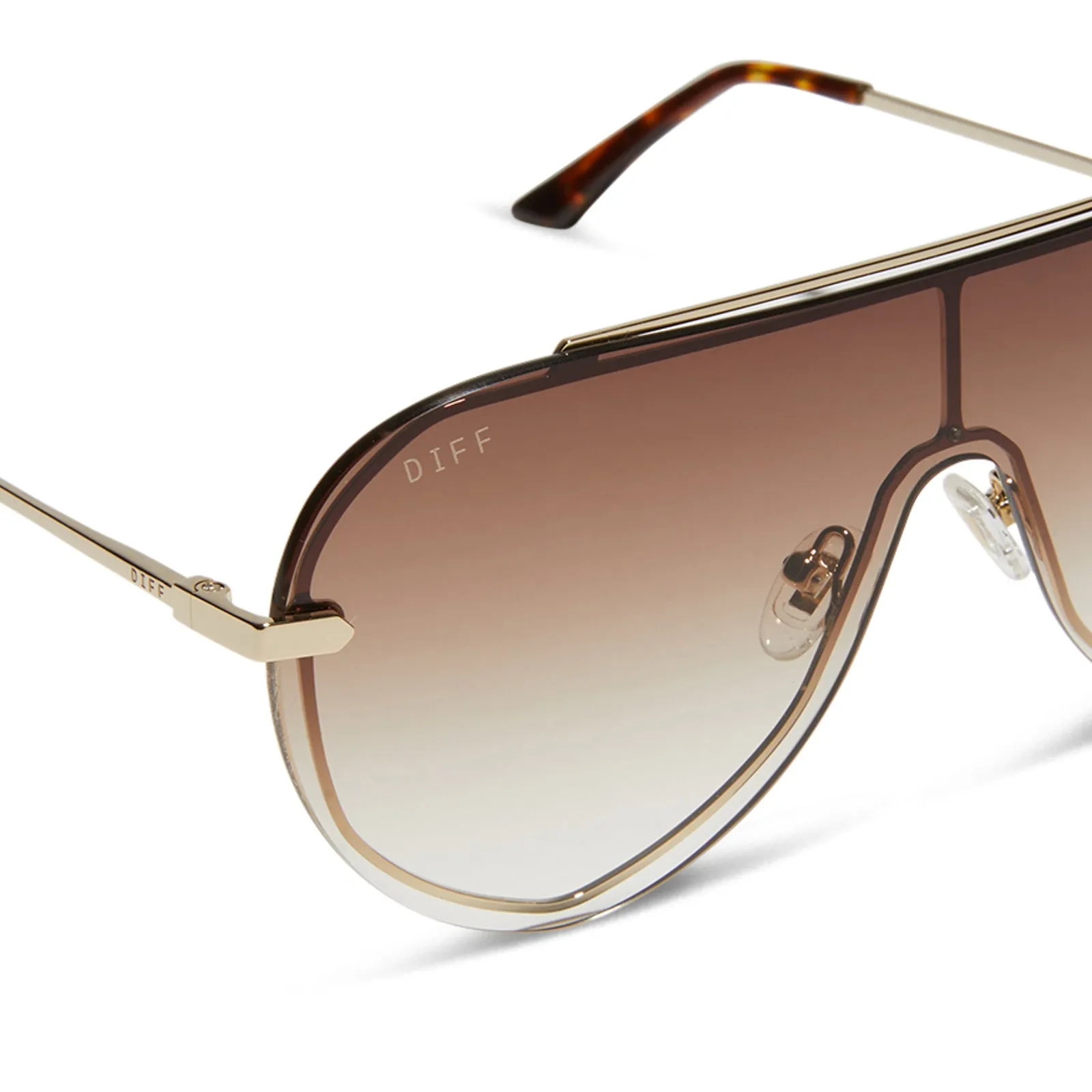 IMANI - GOLD + BROWN GRADIENT SUNGLASSES sold by Diff Eyewear product image thumbnail 4