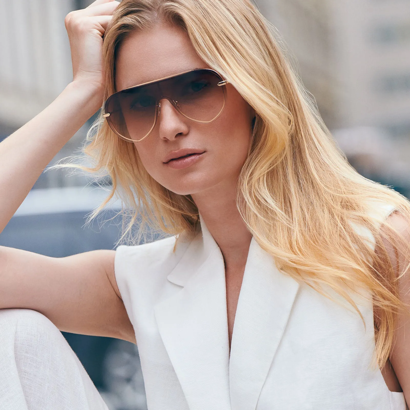 IMANI - GOLD + BROWN GRADIENT SUNGLASSES sold by Diff Eyewear product image thumbnail 5