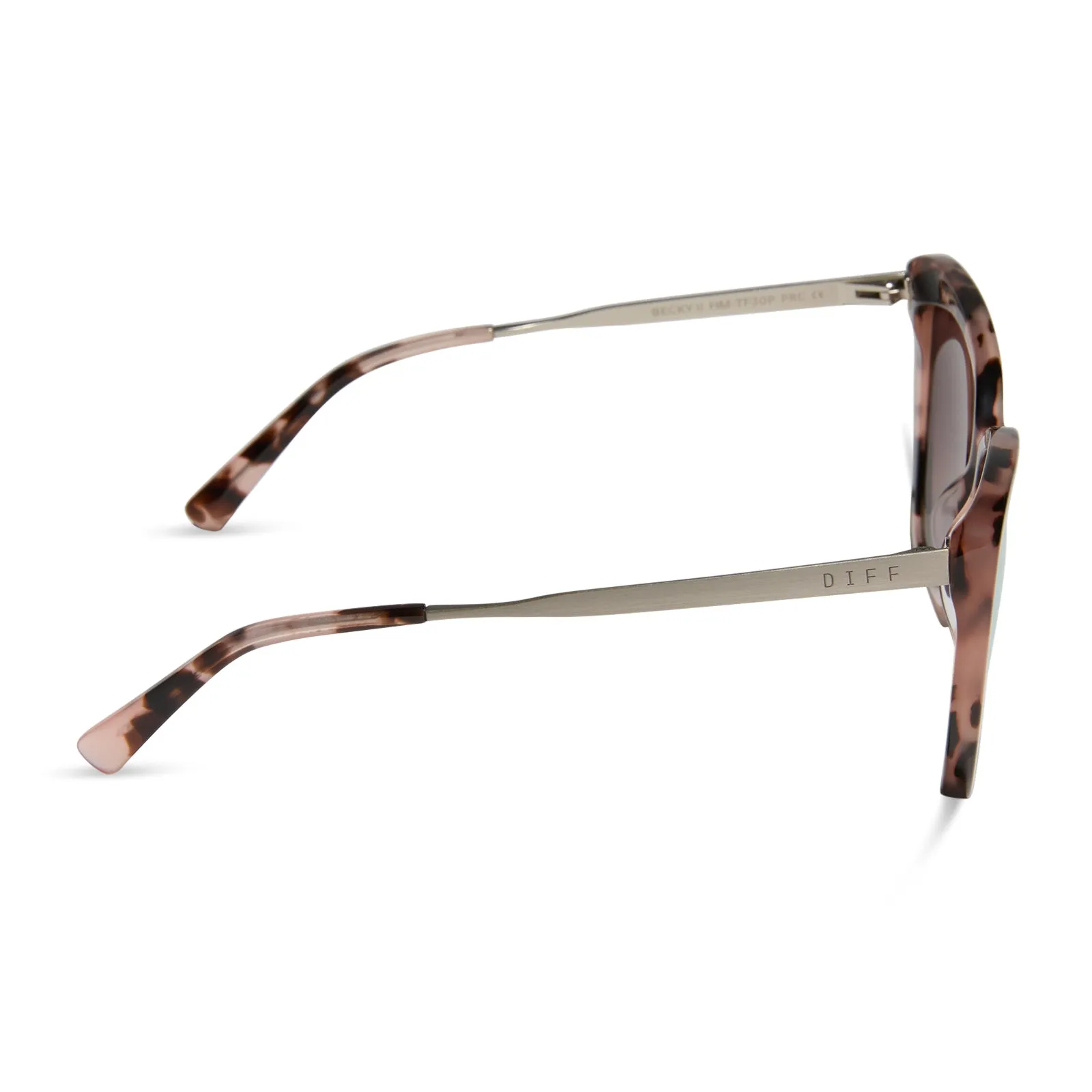 BECKY II - HIMALAYAN TORT + TAUPE MIRROR + POLARIZED SUNGLASSES sold by Diff Eyewear product image thumbnail 3