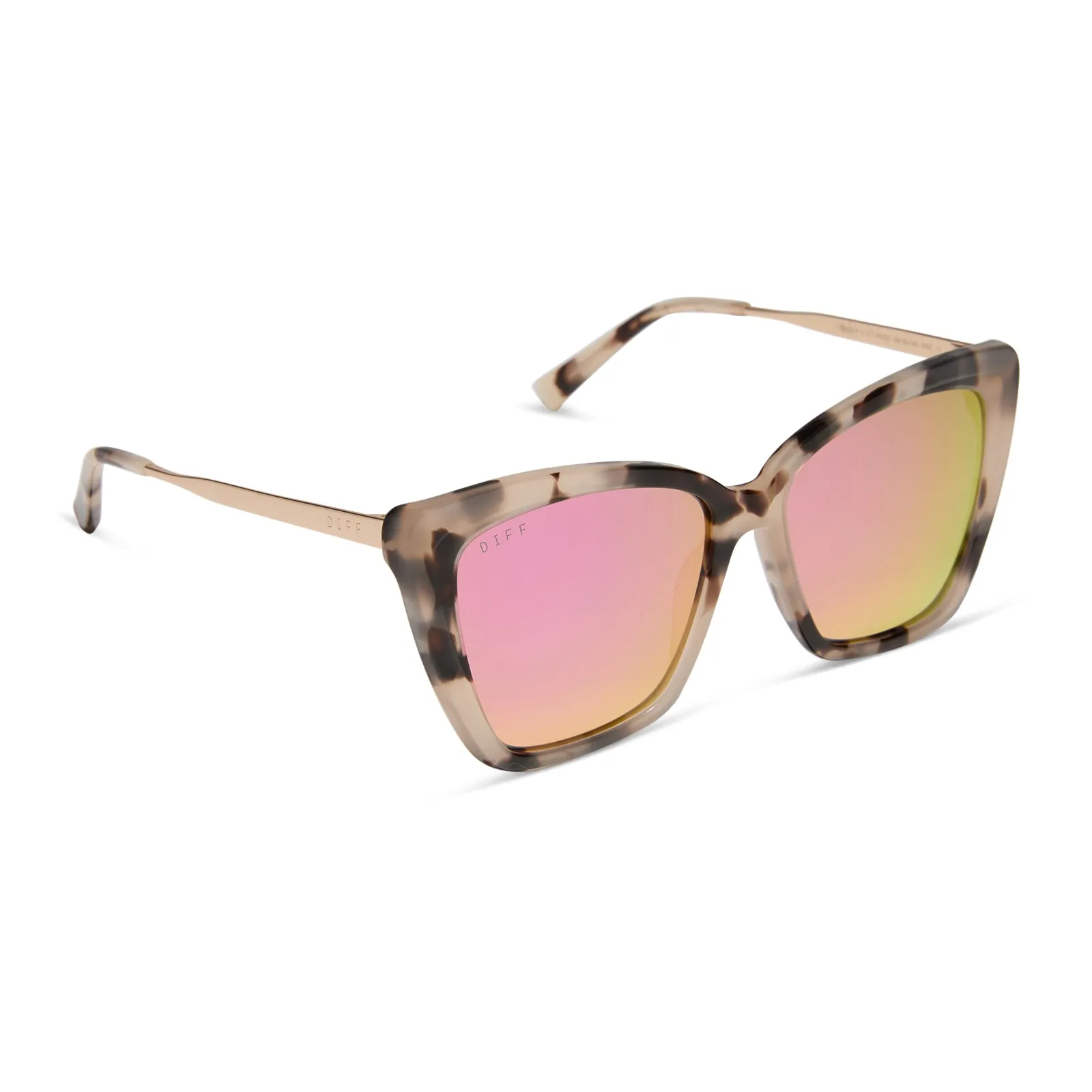 BECKY II - CREAM TORTOISE + PINK MIRROR SUNGLASSES sold by Diff Eyewear product image thumbnail 2
