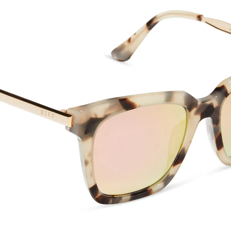 BELLA - CREAM TORTOISE + PINK MIRROR SUNGLASSES sold by Diff Eyewear product image thumbnail 4
