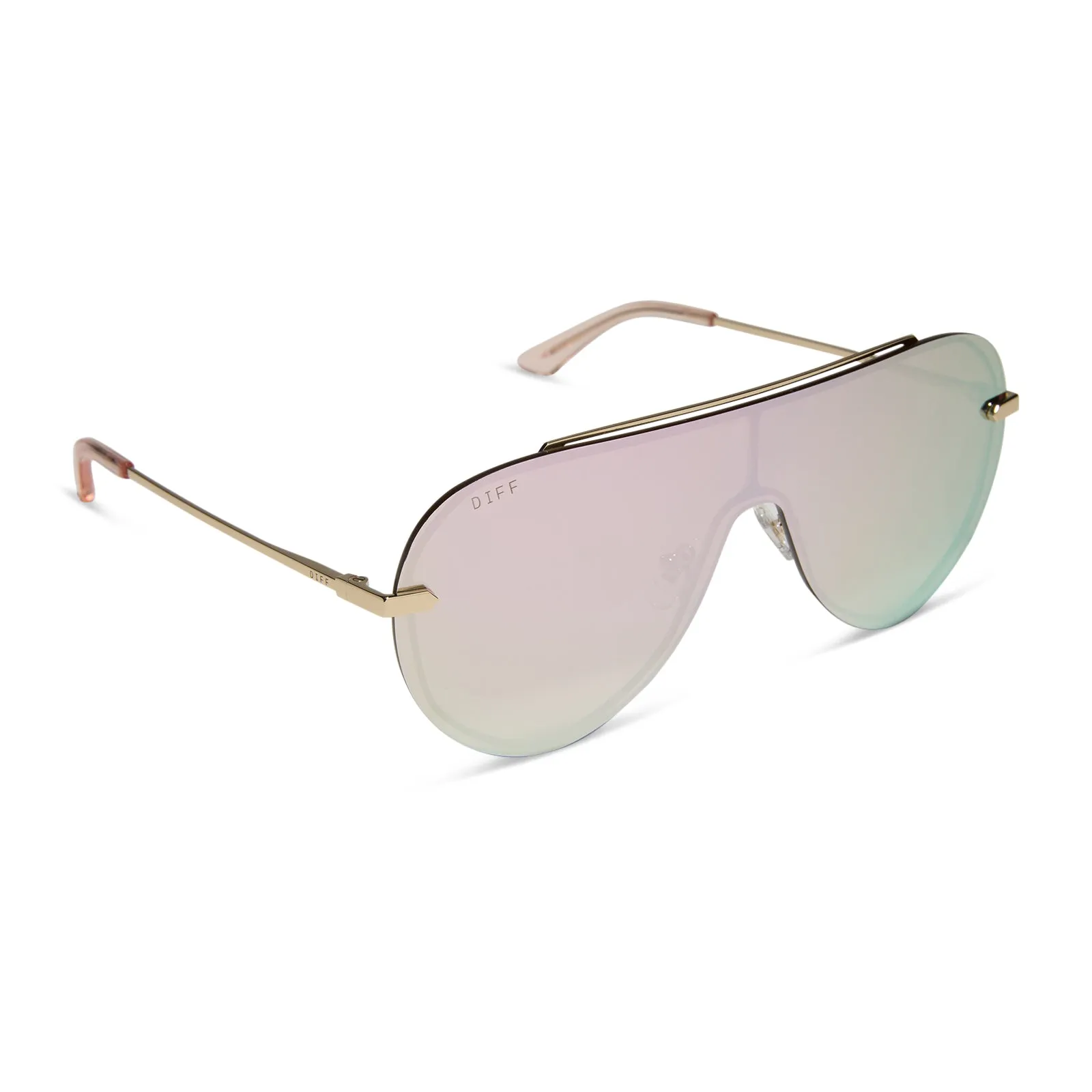 IMANI - GOLD + CHERRY BLOSSOM MIRROR SUNGLASSES sold by Diff Eyewear product image thumbnail 2