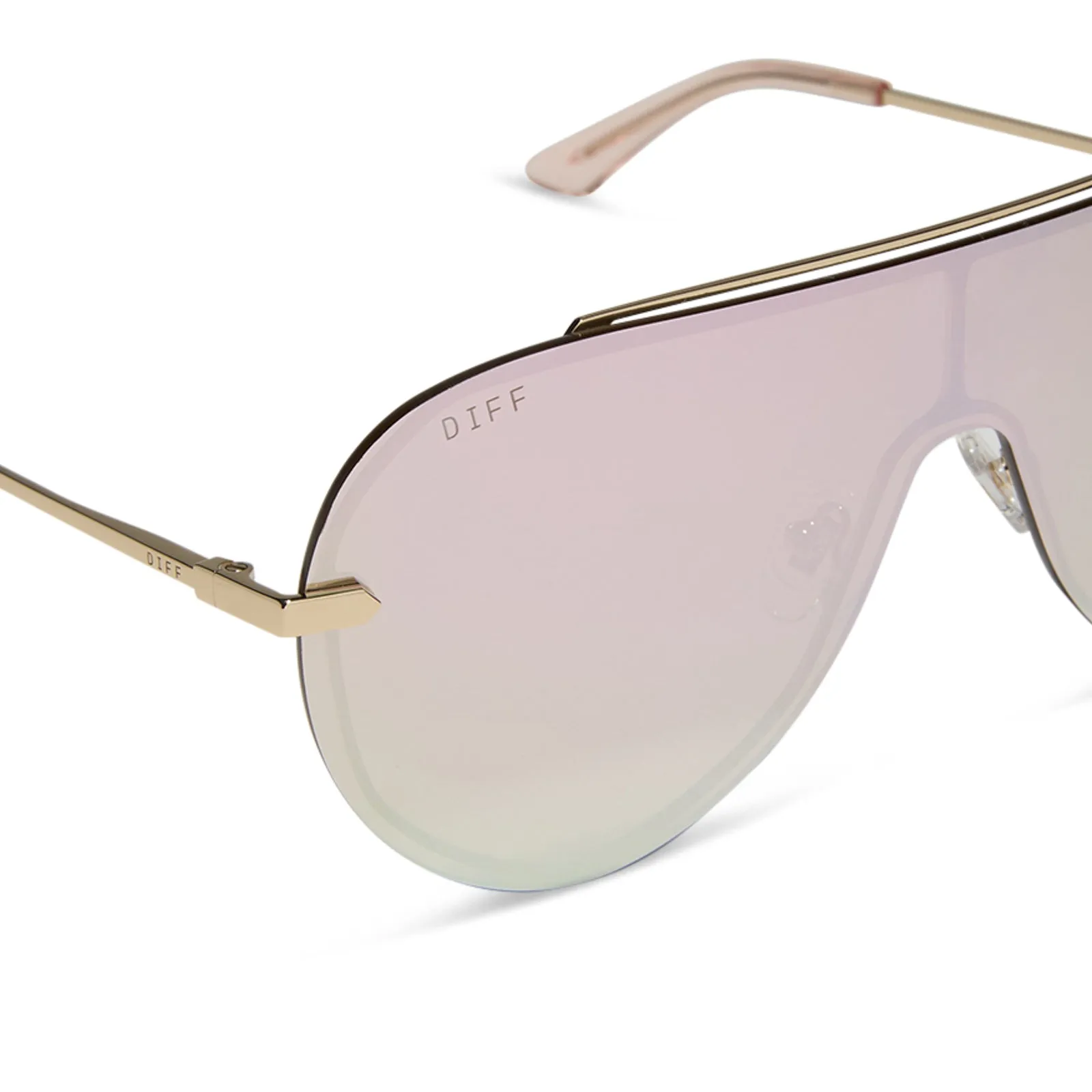 IMANI - GOLD + CHERRY BLOSSOM MIRROR SUNGLASSES sold by Diff Eyewear product image thumbnail 4