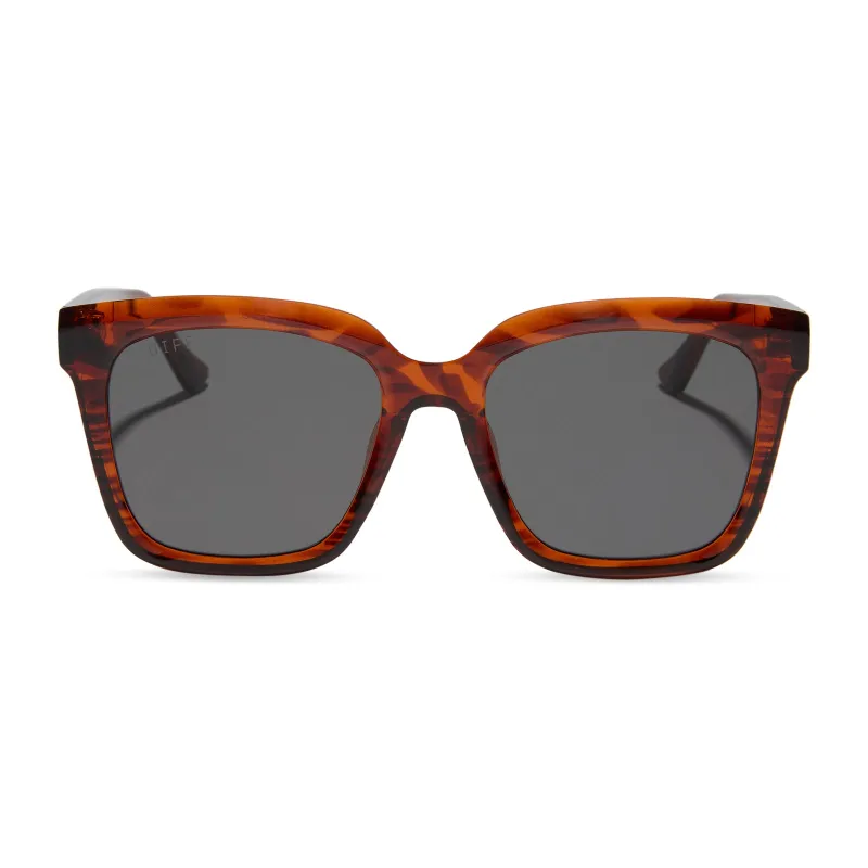 BLYTHE - MAHOGANY TORTOISE + GREY SUNGLASSES sold by Diff Eyewear