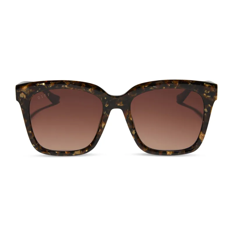 MEREDITH - GLITTER TORTOISE + BROWN GRADIENT SUNGLASSES sold by Diff Eyewear