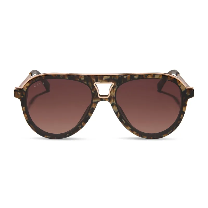 TOSCA III - GLITTER TORTOISE + BROWN GRADIENT SUNGLASSES sold by Diff Eyewear