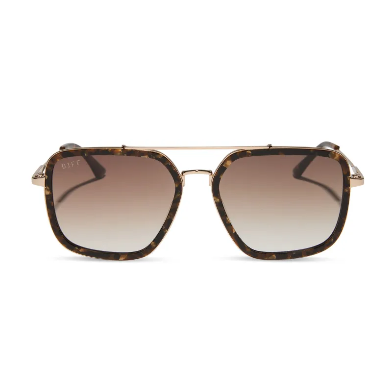 JORDAN - GLITTER TORTOISE + BROWN GRADIENT SUNGLASSES sold by Diff Eyewear
