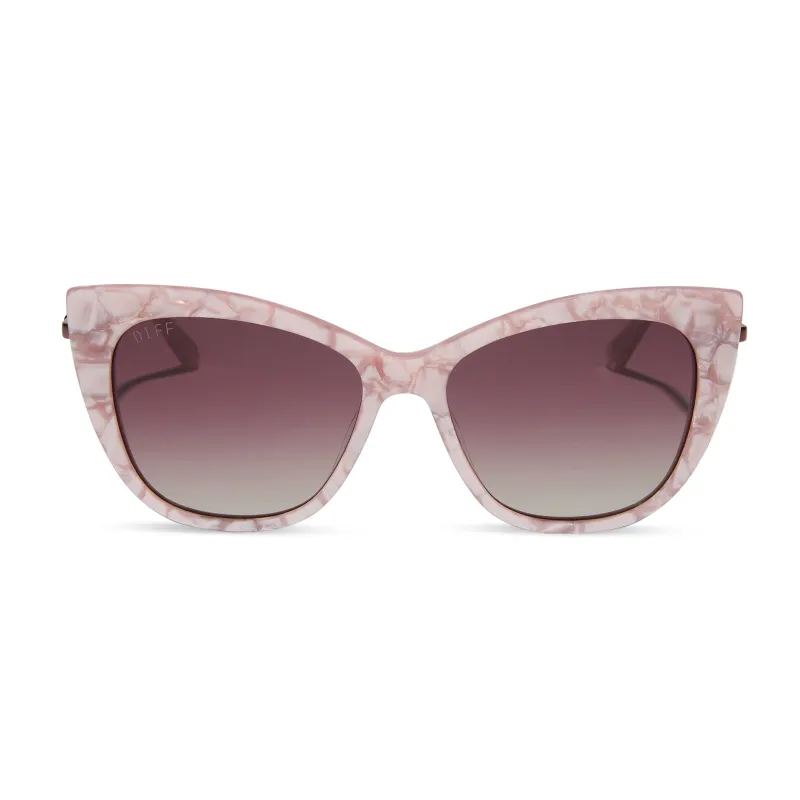 UMBRIDGE™ - PINK MOTHER OF PEARL + WINE GRADIENT HEX SUNGLASSES sold by Diff Eyewear
