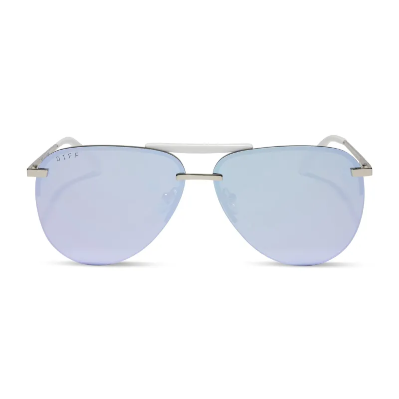 TAHOE - SILVER + LAVENDER MIRROR + POLARIZED SUNGLASSES sold by Diff Eyewear