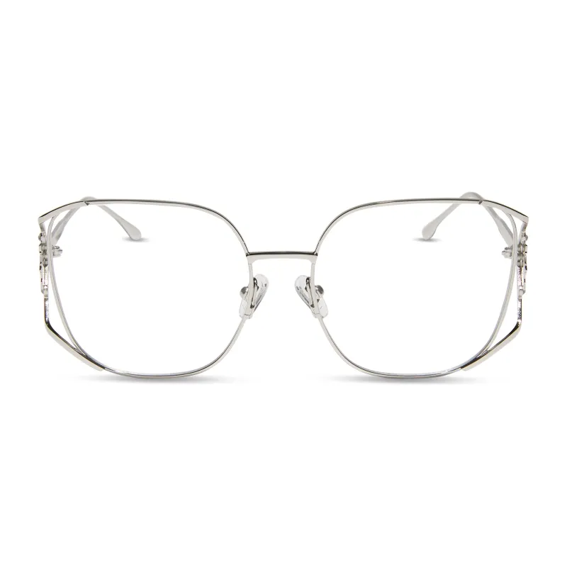 ELSA - COOL SILVER GLOSS METAL + PRESCRIPTION GLASSES sold by Diff Eyewear