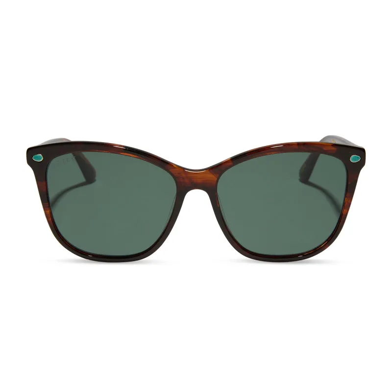 BETH III - WARM SEQUOIA TORTOISE + G15 + POLARIZED SUNGLASSES sold by Diff Eyewear
