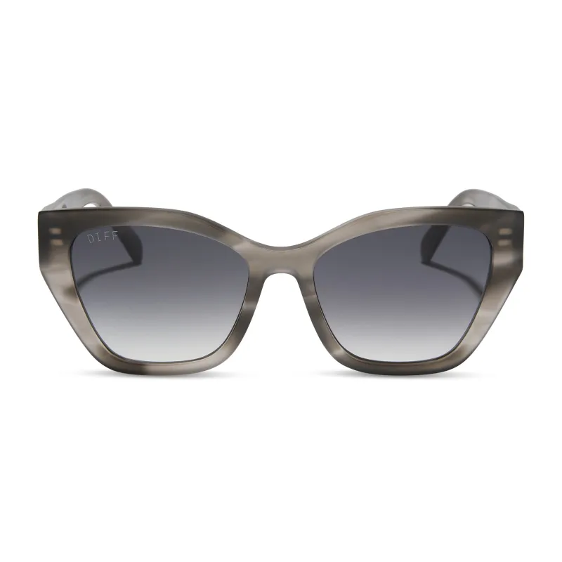EVIE - SMOKE MARBLE + GREY GRADIENT SUNGLASSES sold by Diff Eyewear