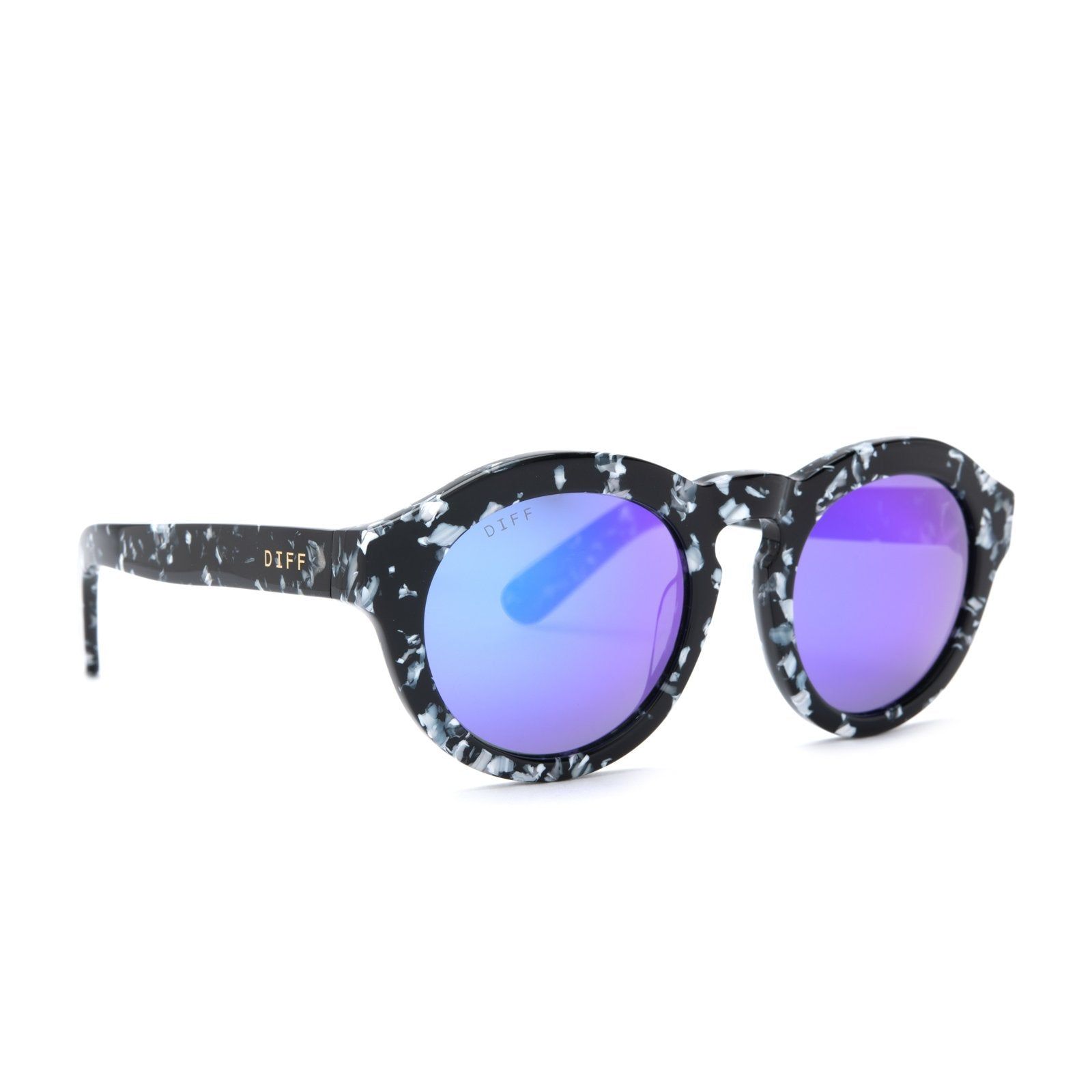 DIME - BLACK WHITE + BLUE MIRROR + POLARIZED SUNGLASSES sold by Diff Eyewear product image thumbnail 2