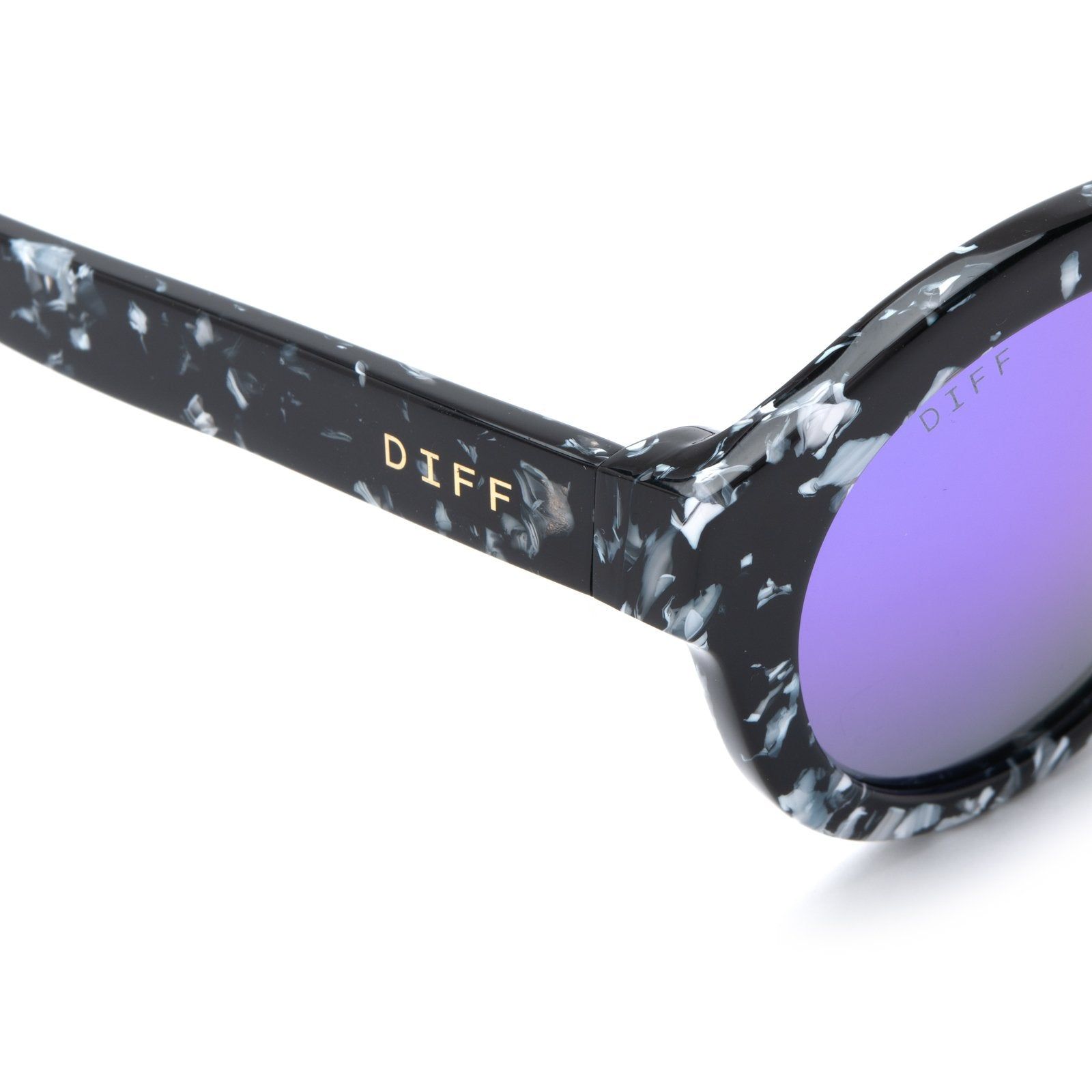 DIME - BLACK WHITE + BLUE MIRROR + POLARIZED SUNGLASSES sold by Diff Eyewear product image thumbnail 4