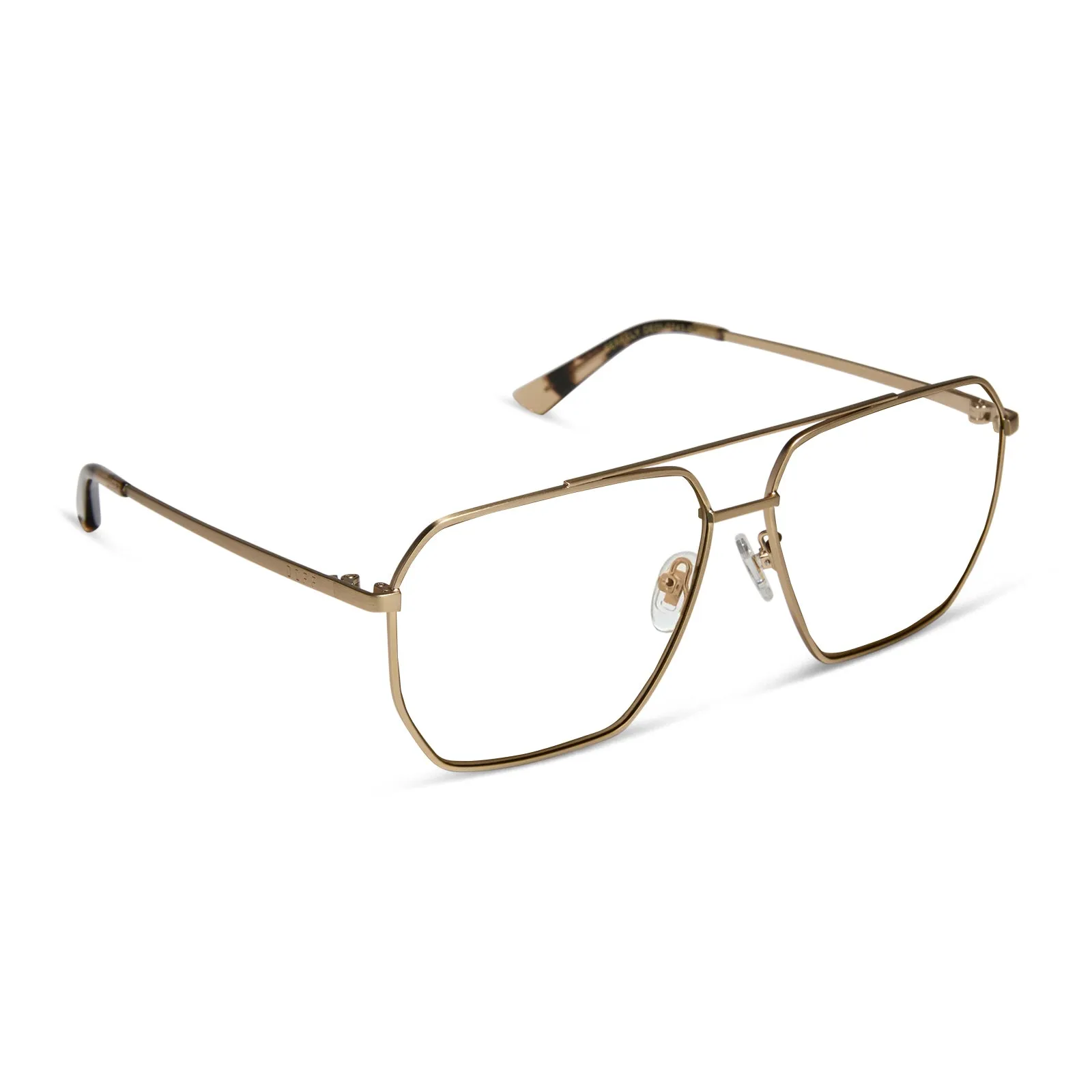 BERKELY - BRUSHED GOLD + ESPRESSO TORTOISE TIPS + BLUE LIGHT TECHNOLOGY GLASSES sold by Diff Eyewear product image thumbnail 2