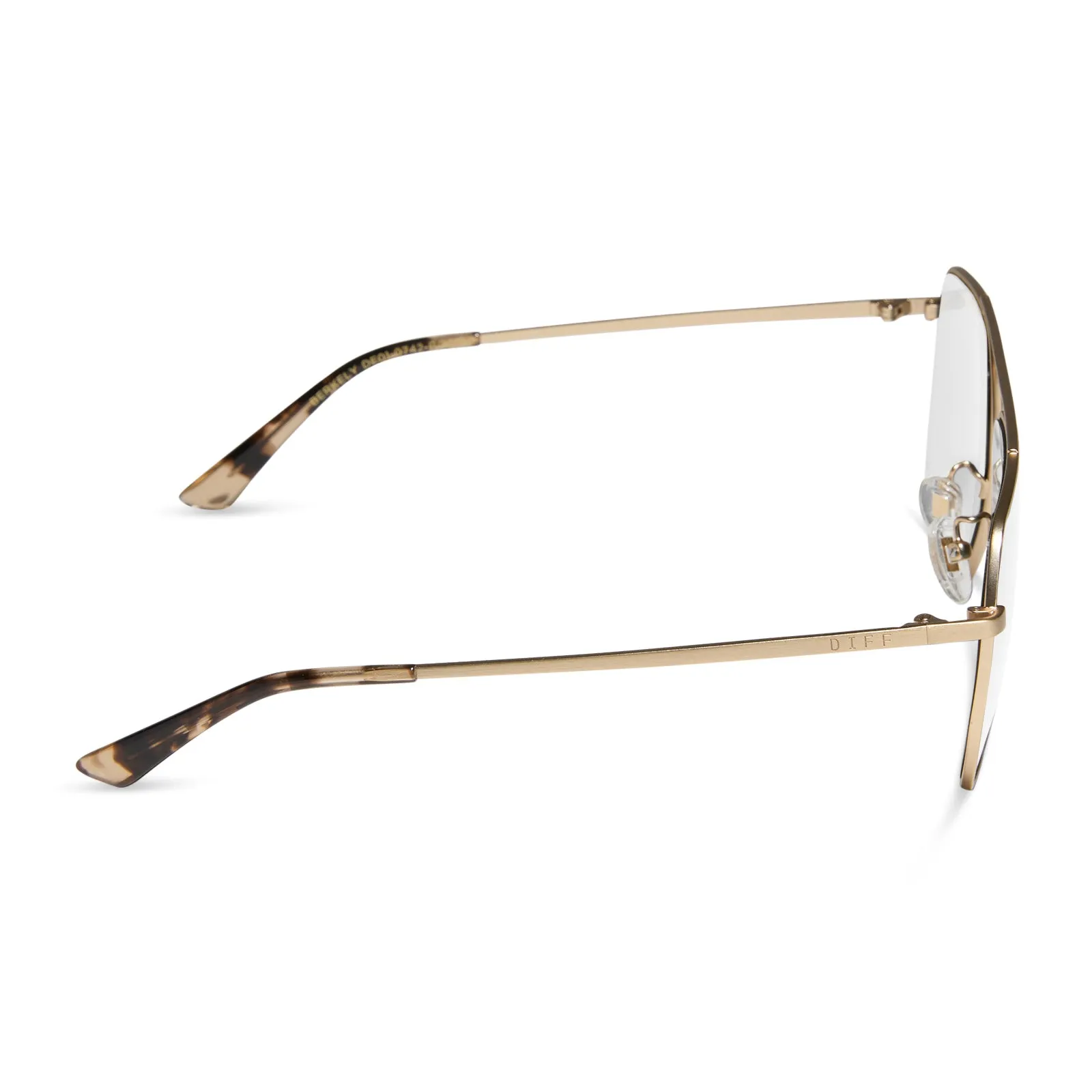 BERKELY - BRUSHED GOLD + ESPRESSO TORTOISE TIPS + BLUE LIGHT TECHNOLOGY GLASSES sold by Diff Eyewear product image thumbnail 3